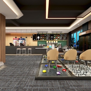 工业风台球室3D模型下载